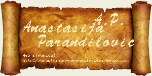Anastasija Parandilović vizit kartica